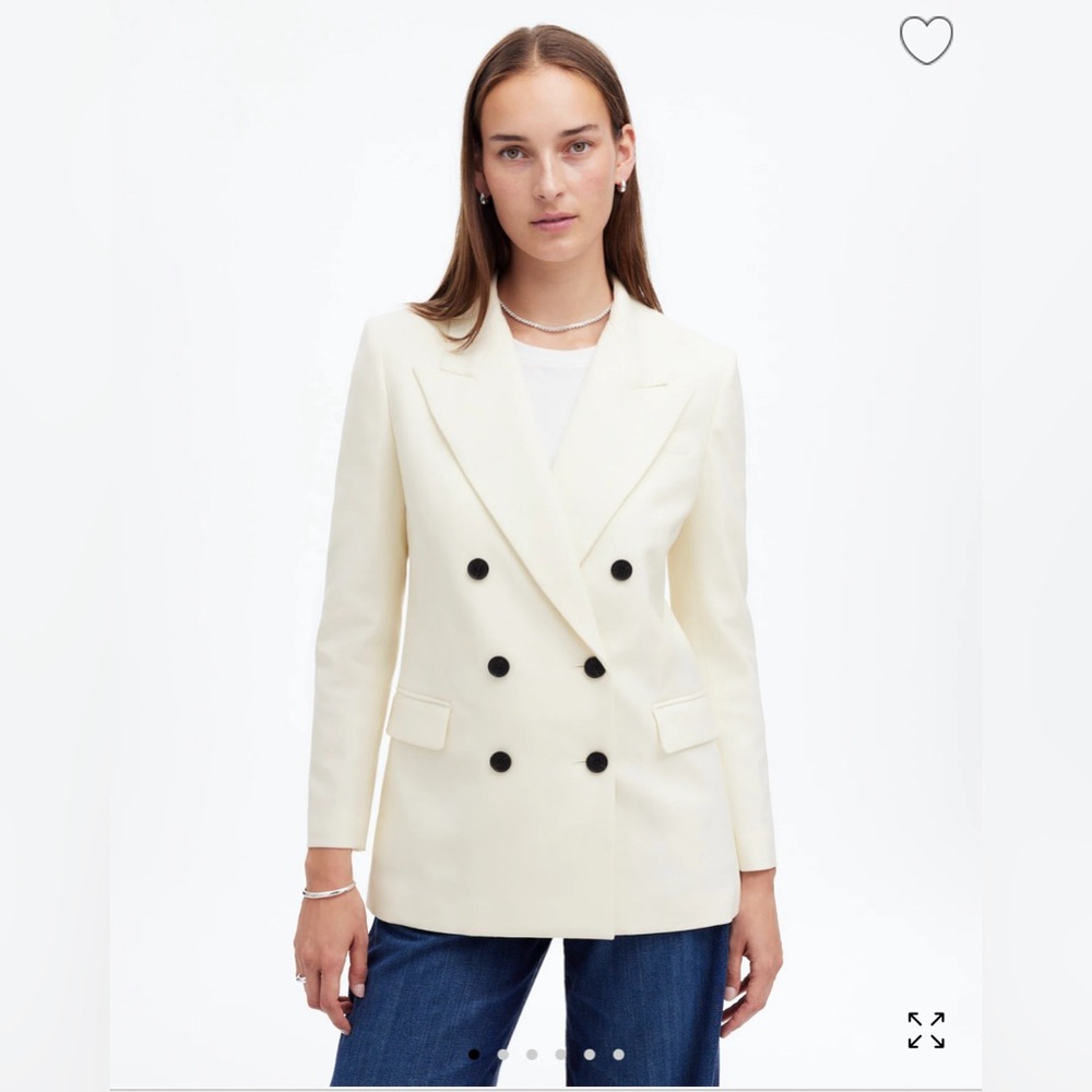 Madewell Womens $238 Tuxedo Blazer Winter White NT118